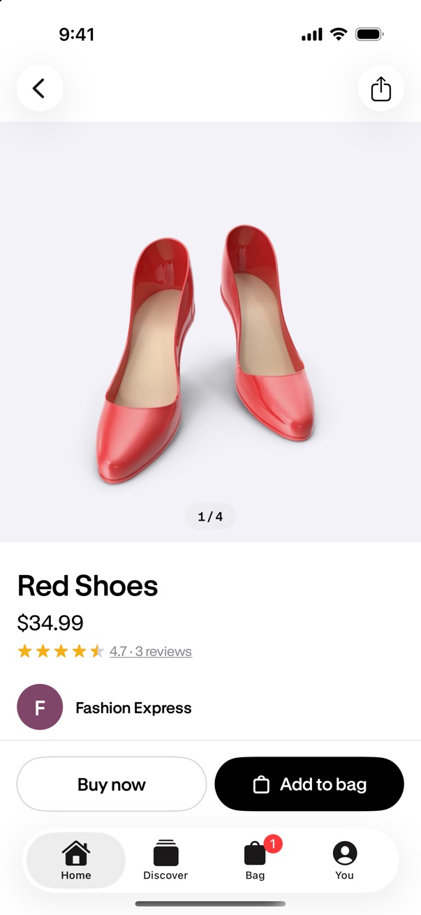A product page in the Kongi app
